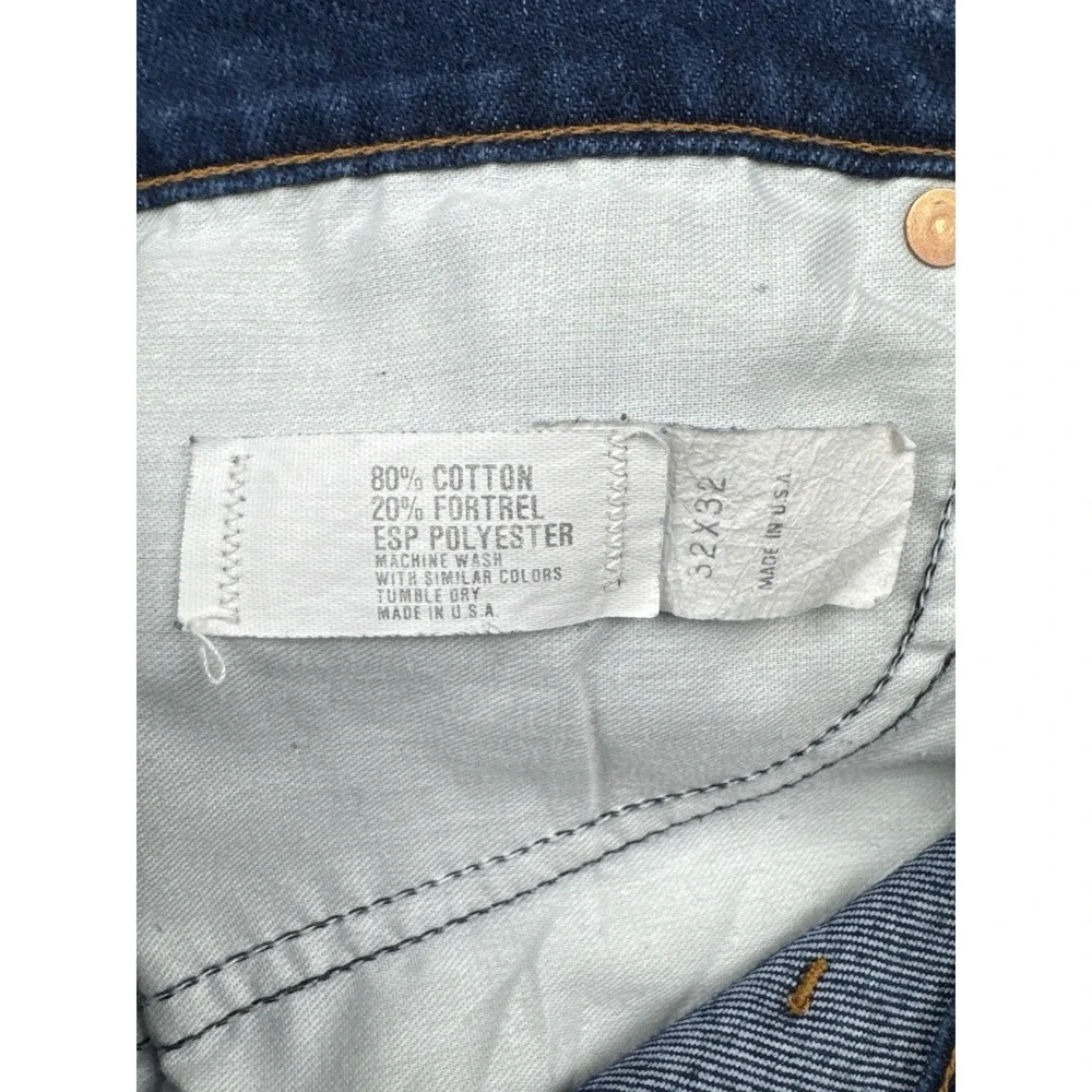 Vintage 70s USA Made Dark Wash Denim Jeans Straight Leg YKK 32x32